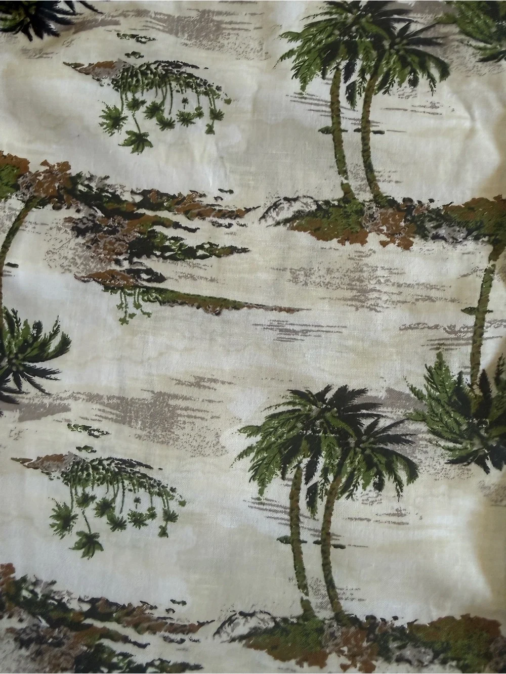Banana Republic Linen Palm Tree Button-Up XXL